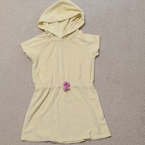 Hanna andersson Yellow Hooded Swim Coverup  with Pink Accent Size 120